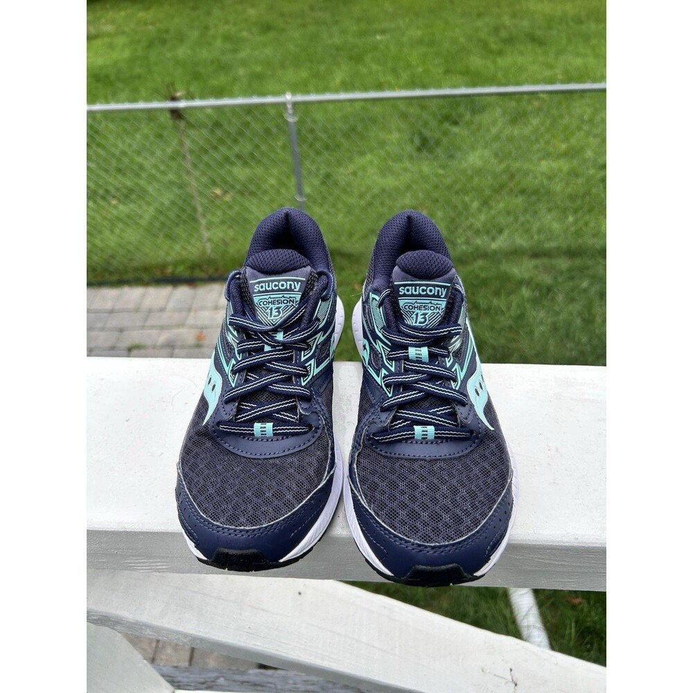 Saucony Cohesion 13 Women’s Size 6 Navy Aqua Running Shoes Sneakers S10559-20